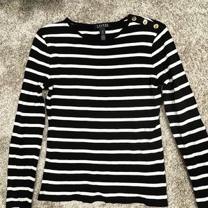 Polo Ralph Lauren Striped Button-Shoulder Top